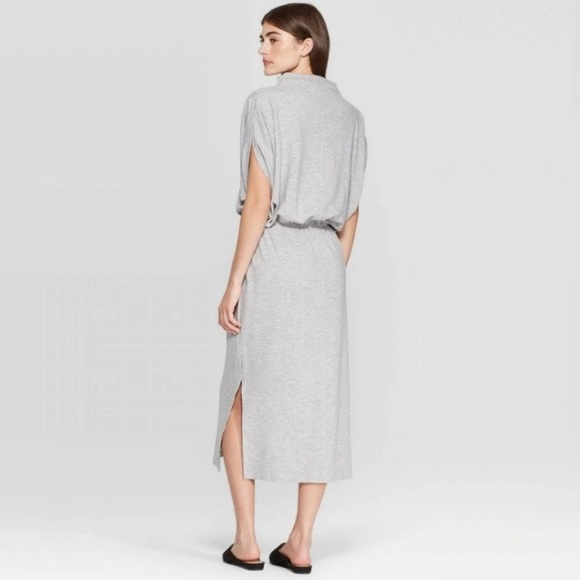 “Prologue" brand, knit batwing midi-dress w/elastic belted waist & mock neck - Picture 2 of 15